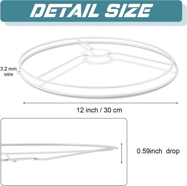 E27 DIY Circular 14/20/30cm Lampshade Frame Ring Set Lamp Light Shade Kit