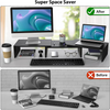 Dual Monitor Stand Riser Storage Desk Laptop Computer Organizer Stand Adjustable