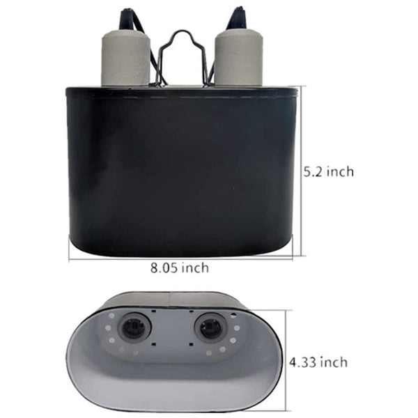 Reptile Lamp Double Dome UVB Light Head For Turtle Lizard with Separate Switches