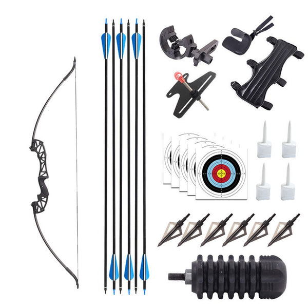 51" Archery Recurve Bow and Arrows Set with 5 Target Face for Backyard Game Gift