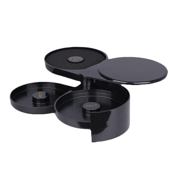 Portable Margarita Salt Rimmer Set with Separate Tier for Lime Juice Salt Sugar