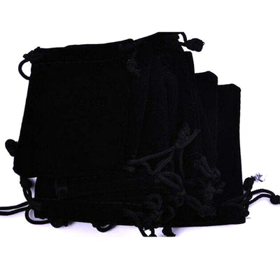 100PCS Black Velvet Pouch Drawstring Bags Wedding Favours Gift Jewellery Packing