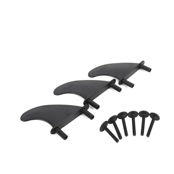 3Pcs Soft Top Surfboard Fins Sets for Softboard Paddle Board Surf Boards Black