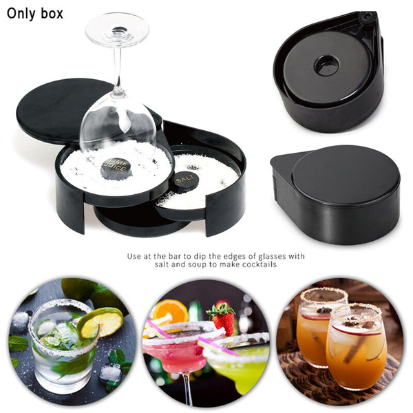 Portable Margarita Salt Rimmer Set with Separate Tier for Lime Juice Salt Sugar