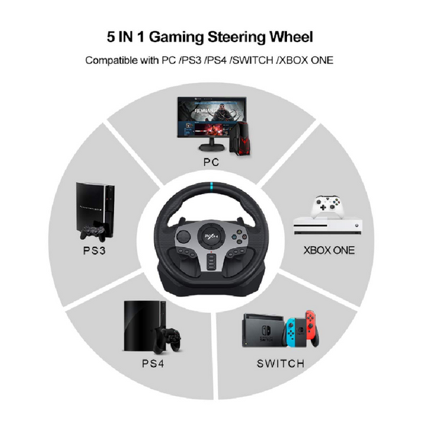 PXN V9 Driving Race Game Steering Wheel Brake Pedal for PC/PS3/PS4/SWITCH AU