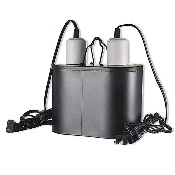 Reptile Lamp Double Dome UVB Light Head For Turtle Lizard with Separate Switches