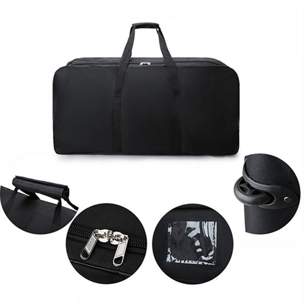 Large Duffle Bag with Wheel Portable Travel Sports Storage Bag Easy Carry Black