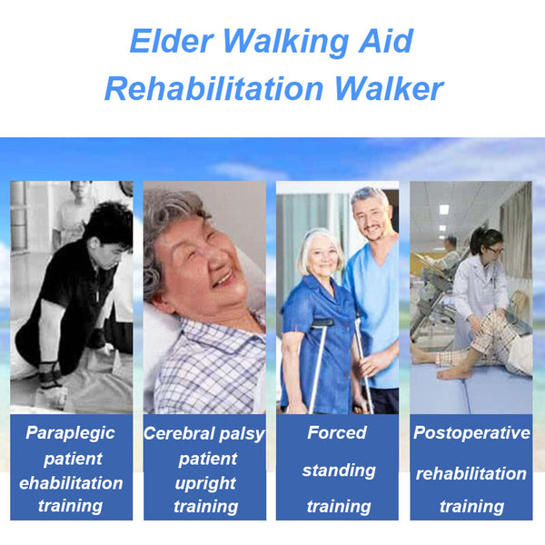 Mobility Walking Aid Walker Frame w/6 Wheels&Seat For Handicapped Rehabilitation