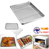 Stainless Steel Baking Pan Oven Tray Cookie Sheet Commercial Roasting Deep Pans