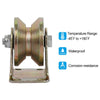 4pcs 2" V Groove Wheel Sliding Gate Caster with Bracket for Garage Door/Lifting