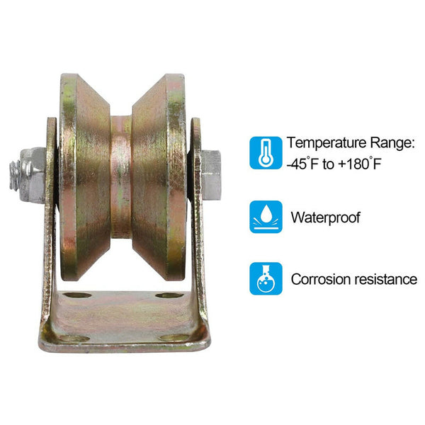 4pcs 2" V Groove Wheel Sliding Gate Caster with Bracket for Garage Door/Lifting