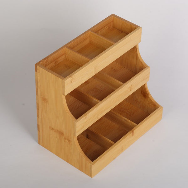 3 Layers Bamboo Tea Bag Caddy Box Storage 3 Layer Bamboo Tea Bag Organizer Boxes