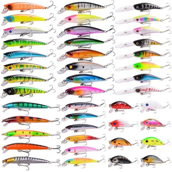 43pcs Mixed Fishing Lures Bulk Murray Cod Freshwater Bream Minnow Baits AU