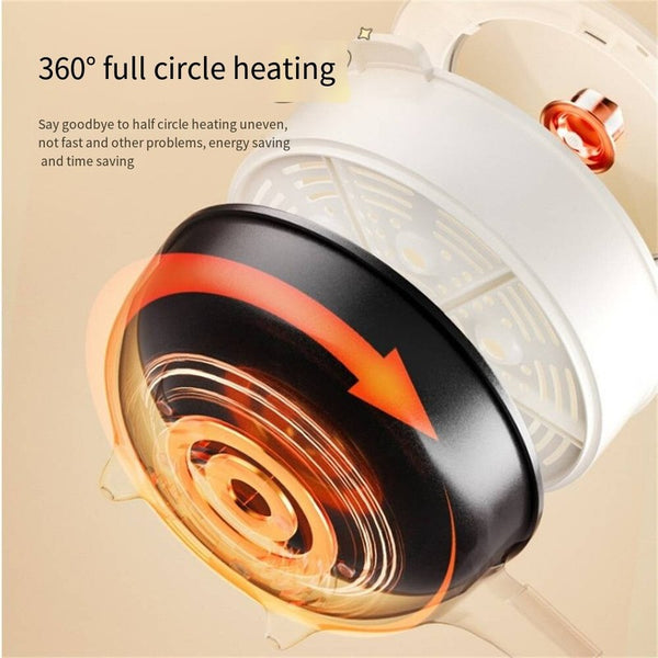 4L 28cm Electric Frying Pan with Steamer&Lid Non-stick Multifunctional Cookware