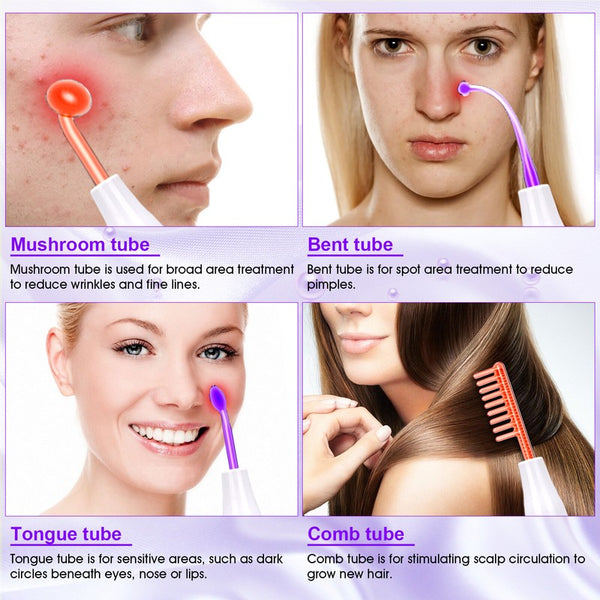 Skin Care Therapy Wand Electrode High Frequency Facial Machine Skin Therapy Wand