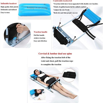 Spine Lumbar Traction Bed Back Pain Therapy Massage Stretching Table Device