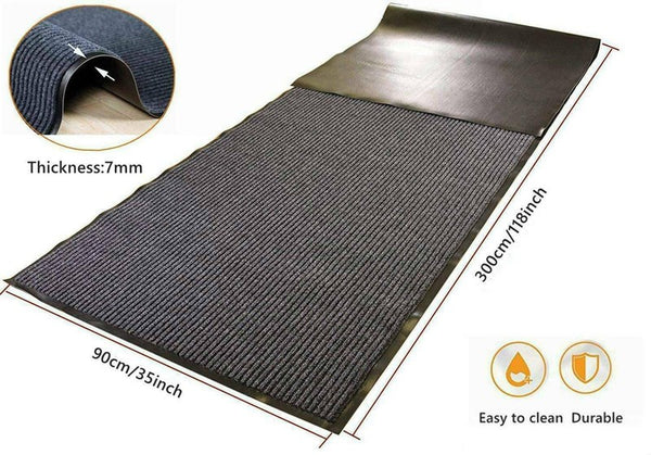 3’x10' Commercial Hallway Runner Rug Non-slip Rubber Door Mat Floor Carpet Rug