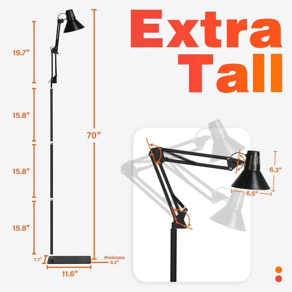 Floor Lamp Adjustable Tall Light Modern for Living Room Bedroom Reading AU Room