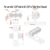 2PCS 6 Wheel Electric Hoist Trolley Roller T Trolley Assembly Silent Trolley