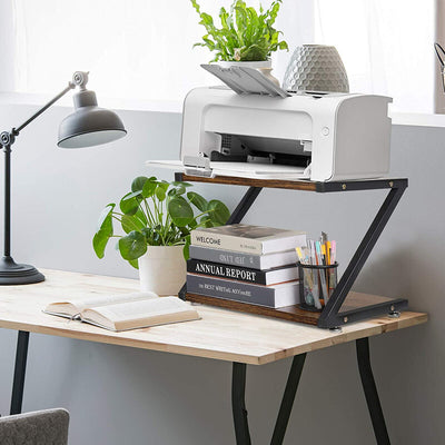 2 Tier Desktop Printer Rack Shelf Office Room Metal Racks Printer Holder