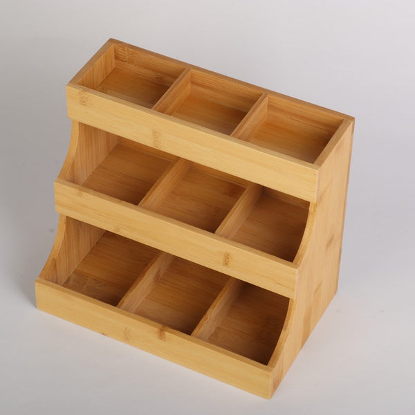 3 Layers Bamboo Tea Bag Caddy Box Storage 3 Layer Bamboo Tea Bag Organizer Boxes