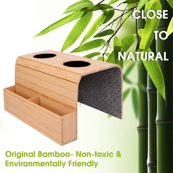 Flexible Bamboo Sofa Arm Chair Tray Table Organiser Snack Serving Tray Arm Rest
