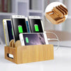 Bamboo USB Charge Station Multi-Device Hub Charging Dock for Phone iPad Tablet