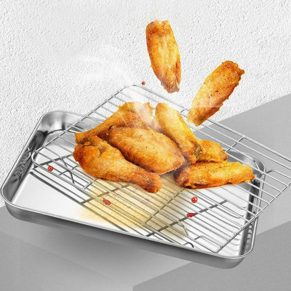 Stainless Steel Baking Pan Oven Tray Cookie Sheet Commercial Roasting Deep Pans
