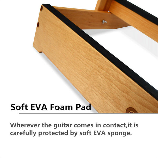 3/4 Guitar Rack Holder Stand Wooden Folding Acoustic Bass Display Storage Rack