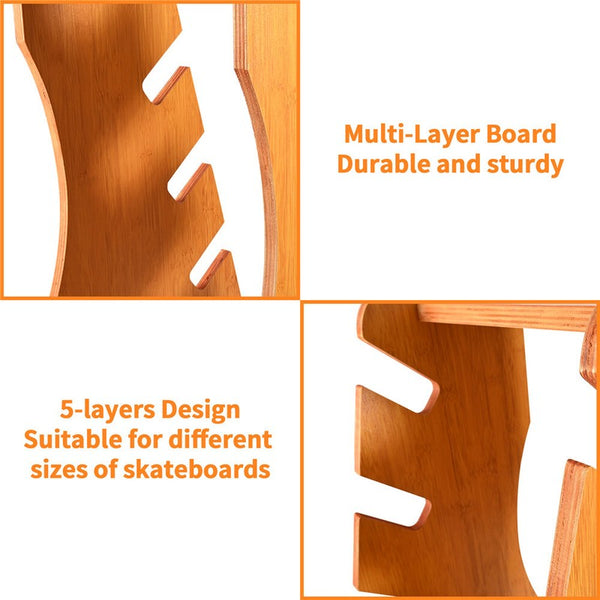 5-Layer Skateboard Rack Floor Stand Skateboard Storage Rack for Deck Longboard