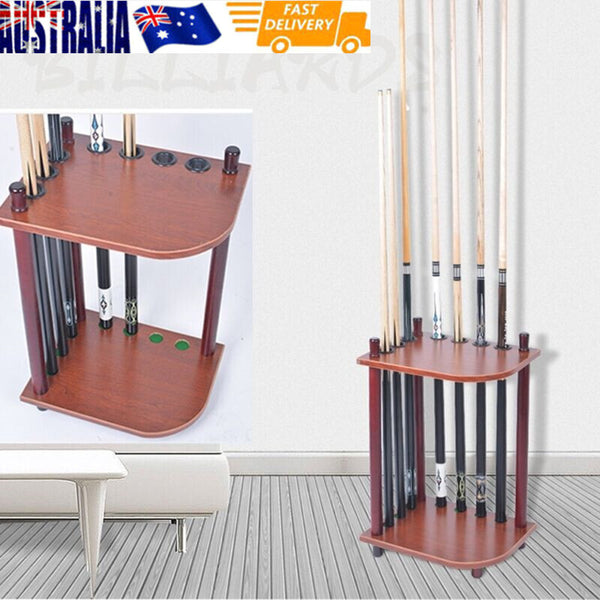 Wooden Pool Billiard Corner 7 CUE STAND Rack Durable Pool Cue Rack Holder AU