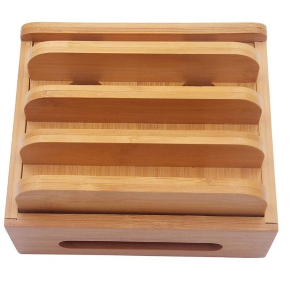 Bamboo USB Charge Station Multi-Device Hub Charging Dock for Phone iPad Tablet