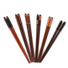 6 Pairs Natural Wood Chopsticks Handmade Chestnut Chopsticks Set Tableware Gift