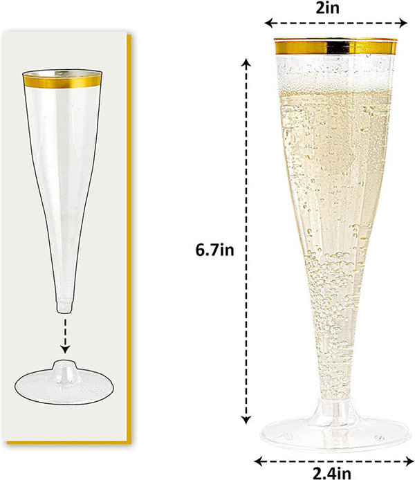 50/100X Bulk Champagne Wine Flutes Glasses Wedding Party Wine Glasses BPA Free