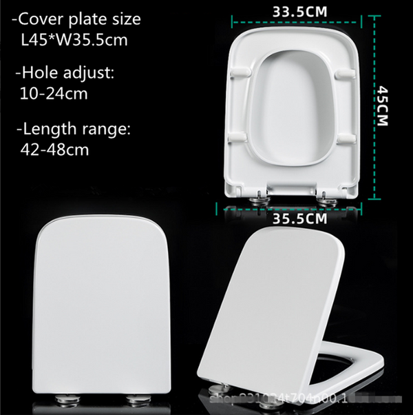Heavy Duty Square Toilet Seat Soft Close Quick Release Easy Cleaning Bathroom AU