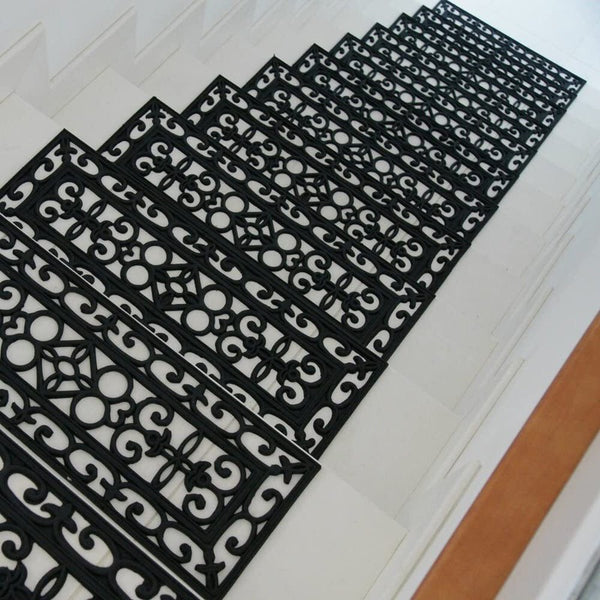 5x Rubber Stair Treads Non Slip Safety Outdoor Porch Floor Step Mats Staircase