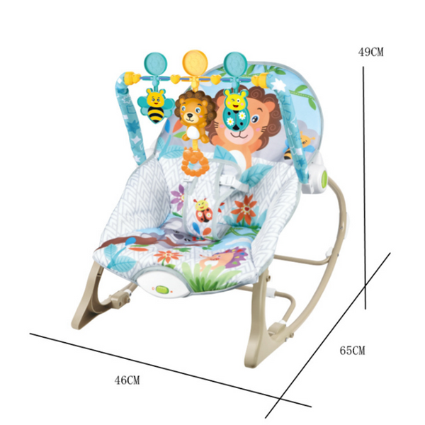 4in1 Baby Rocker Infant Swing Chair Toddler Bouncer with Music Toy Bar Upto 18Kg