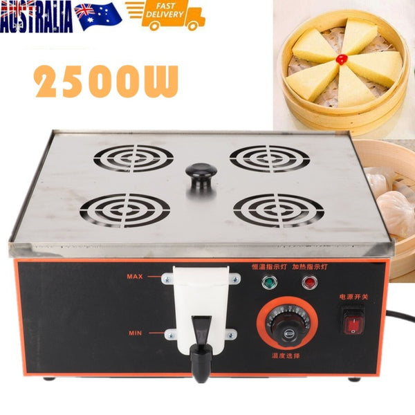 COMMERCIAL ELECTRIC BUN STEAMER WITH 4 OUTLET 220V/2500W Temperature Control AU