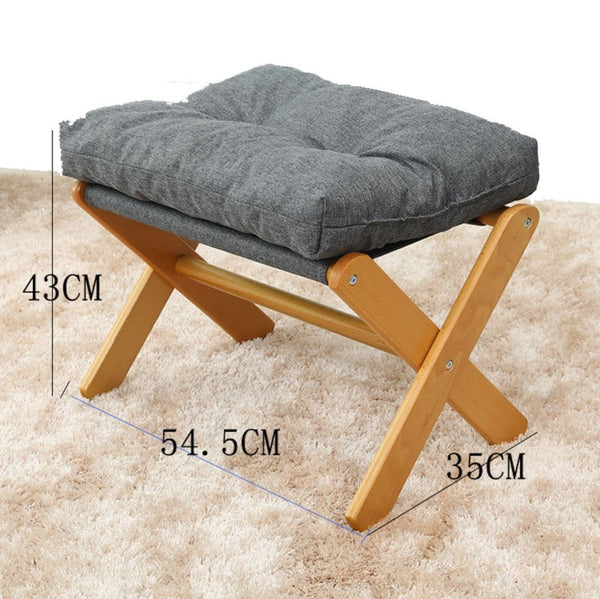 Foldable Foot Step Stool Ottoman Foot Rest Under Desk Padded Sofa Cushion Stool