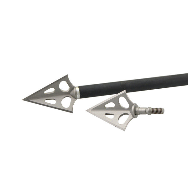 6x Archery Broadhead Hunting 100gr Arrow Head 3 Blade Stainless Steel Arrowhead