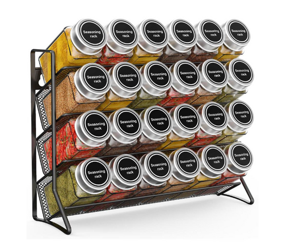 2 Packs Kitchen Spice Rack Organizer Storage Shelf Cabinet Jar Holder Wall Mount