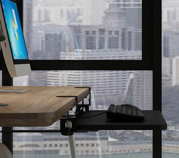 Keyboard Tray Under Desk Slide-Out Platform Computer Drawer for Typing Black AU
