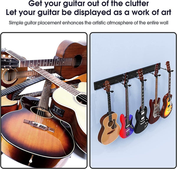 Guitar Keeper Bundle with 5 Guitar Hangers Adjustable String Swing Guitar Hanger