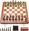 Upscale Metal Chess Set Foldable Wooden Chess Board Zinc Alloy Chess Pieces