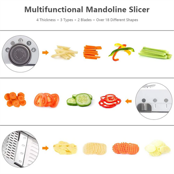 18 in 1 Vegetable Mandolin Slicer Fruit Peeler Cutter Grater Chopper Tool Slicer