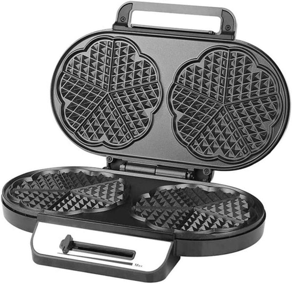 Electric Waffle Maker 10 Heart Shaped Waffles Nonstick Baker Breakfast Snacks