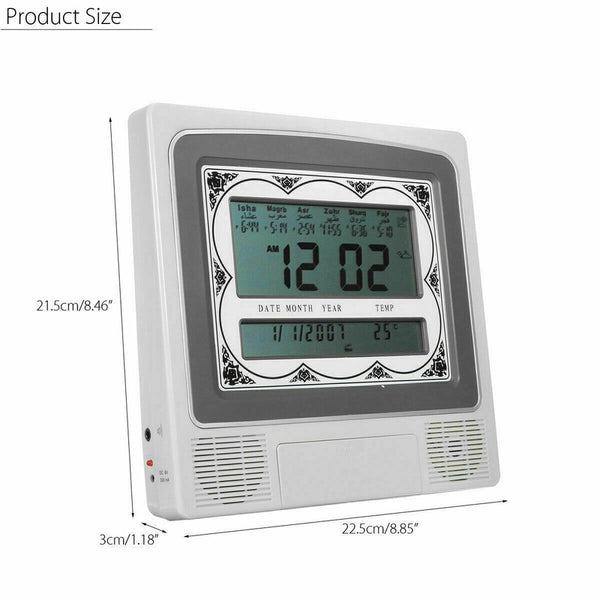 Azan Adhan Clock Islamic Muslim Prayer Alarm Wall Table Mosque Digital Clock