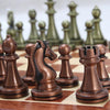 Upscale Metal Chess Set Foldable Wooden Chess Board Zinc Alloy Chess Pieces