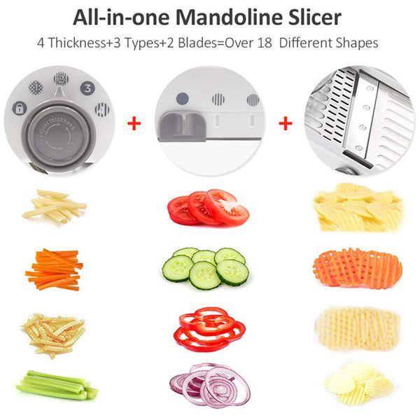 18 in 1 Vegetable Mandolin Slicer Fruit Peeler Cutter Grater Chopper Tool Slicer