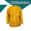 Heat Flame-Resistant Heavy Duty Leather Welding Jacket Cowhide Weld Coat Large